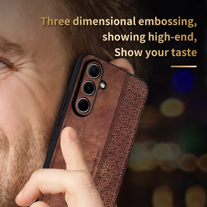 AZNS Funda para Samsung Galaxy S26 FE Champion Edition, carcasa protectora de cuero PU recubierta de TPU para teléfono - marrón