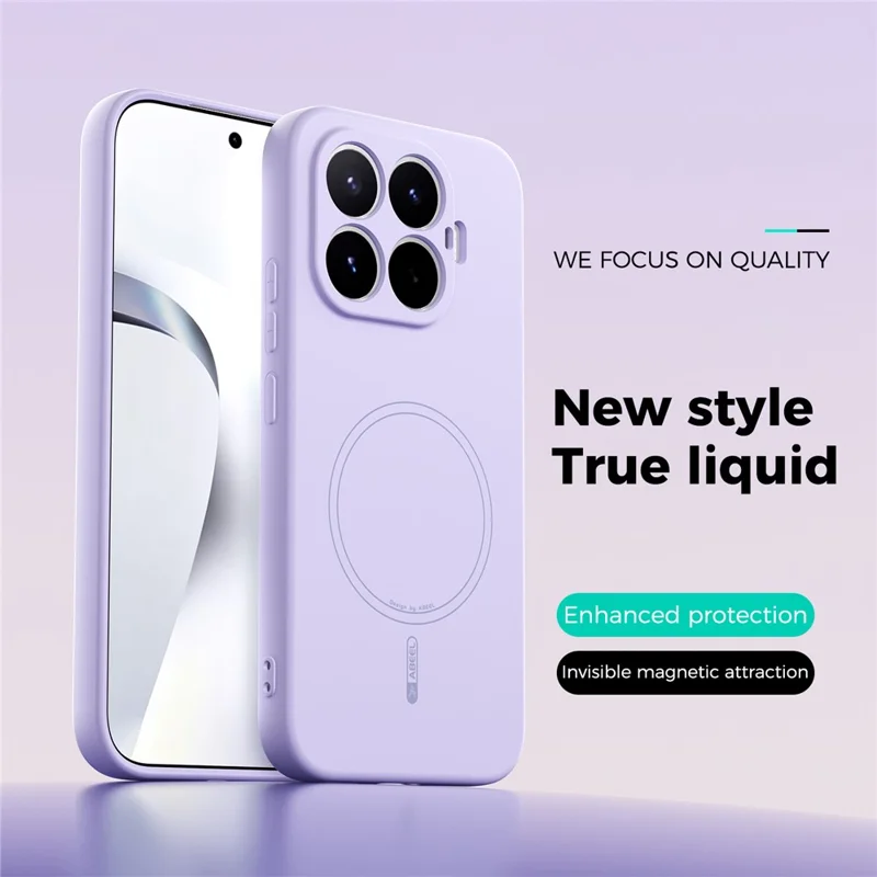 ABEEL Magnetic Case For Xiaomi 17T Skin Touch Liquid Silicone Phone Back Cover - Purple