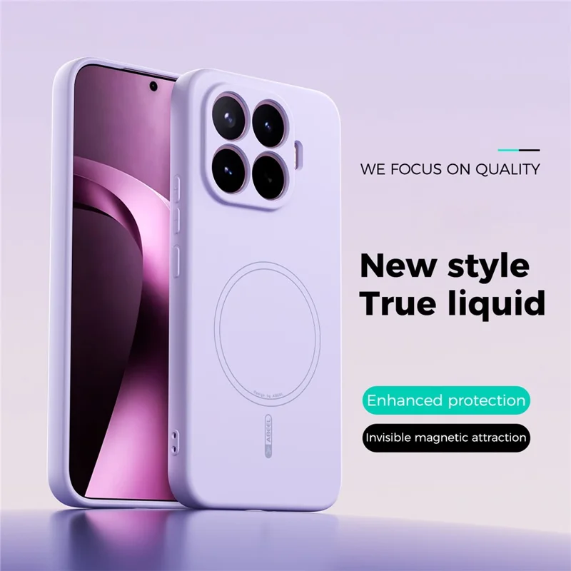 ABEEL Magnetic Case For Xiaomi 17T Pro Skin Touch Liquid Silicone Phone Back Cover - Purple