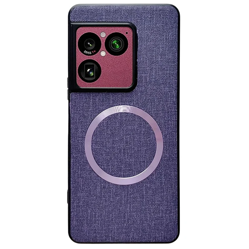 Магнитный чехол для Sony Xperia 1 VIII, ударопрочный, с задней панелью из ТПУ и ткани — фиолетовый