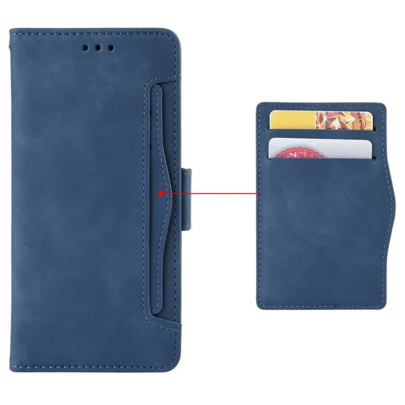 PU Leather Phone Cover Stand For Huawei nova 10 SE 4G, Dual Magnetic Clasp Phone Wallet Case with Multiple Card Slots - Blue