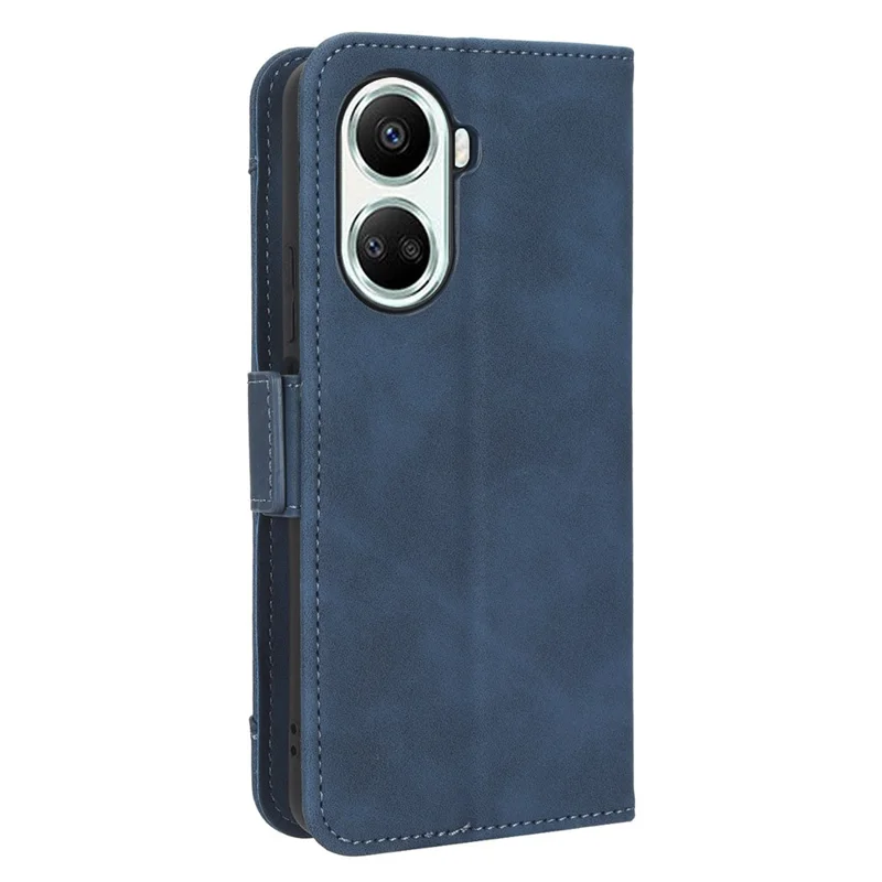 PU Leather Phone Cover Stand For Huawei nova 10 SE 4G, Dual Magnetic Clasp Phone Wallet Case with Multiple Card Slots - Blue