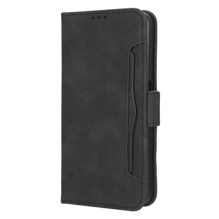 Pour Oppo A58 5G Dual Magnetic Clasp Téléphone Cover Stand Portefeuille Pustes Sostes PU Cuir PU Anti-scratch Staterphone - le Noir
