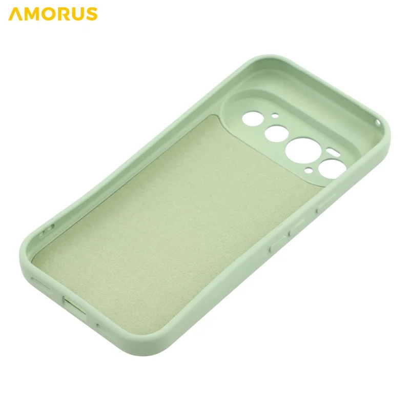 AMORUS voor Google Pixel 11 Pro hoesje Precieze uitgesneden TPU Insteekje met Vezelvoering Stootvaste telefoonhoes - Menta groen