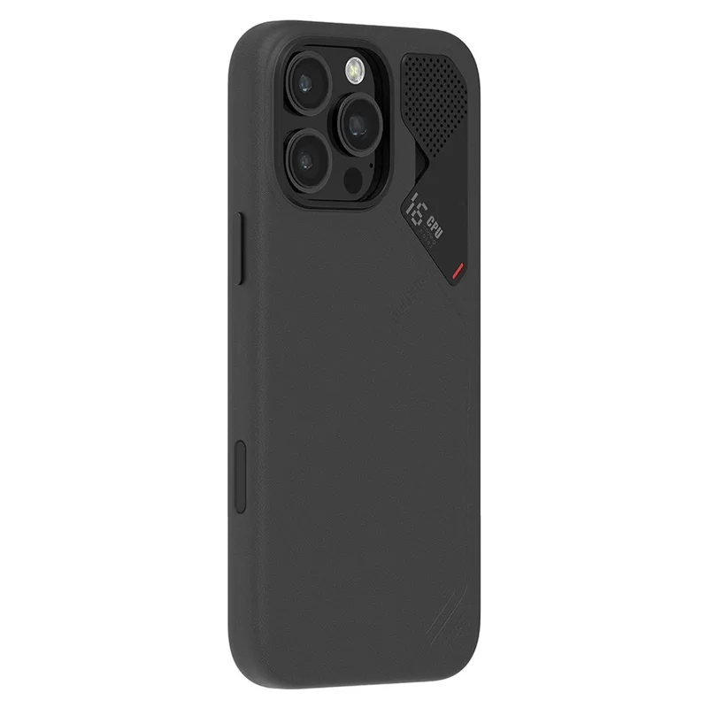 AULUMU A17 لهاتف iPhone 16 Pro Max غطاء مغناطيسي من جلد نباتي قابل للتحلل + غطاء هاتف من مادة البولي كربونات - أسود