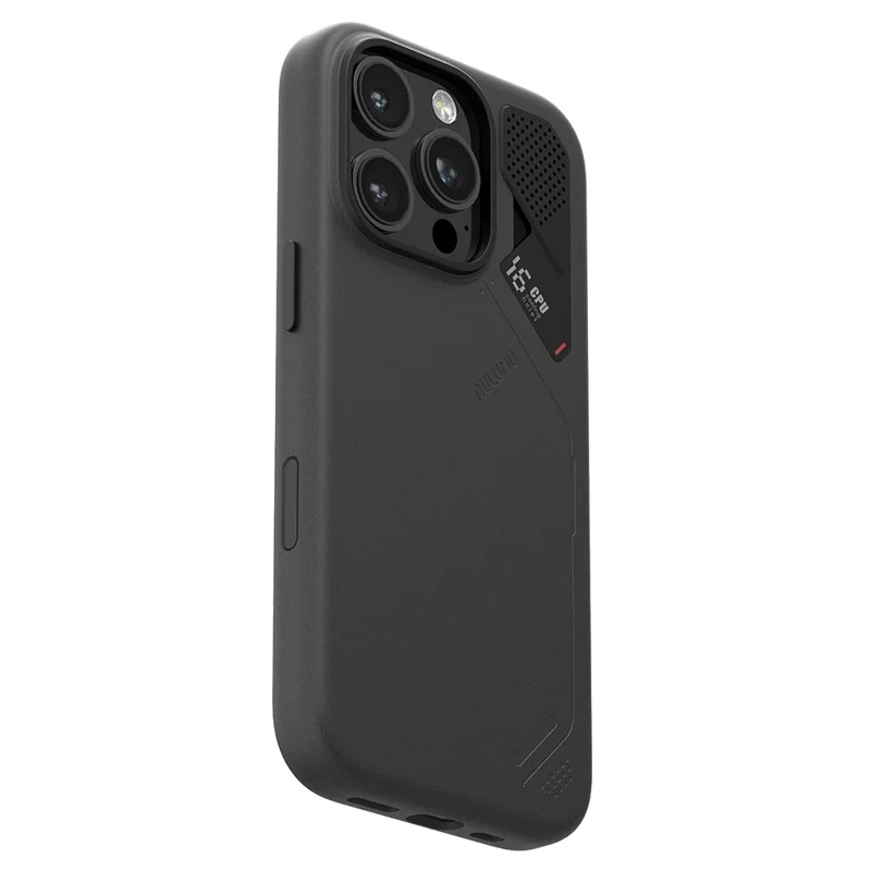 AULUMU A17 لهاتف iPhone 16 Pro Max غطاء مغناطيسي من جلد نباتي قابل للتحلل + غطاء هاتف من مادة البولي كربونات - أسود