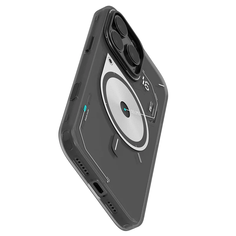 AULUMU A17 pour iPhone 16 Pro Étui Magnétique avec Design Phosphorescent Coque de Téléphone TPU IMD - Gris