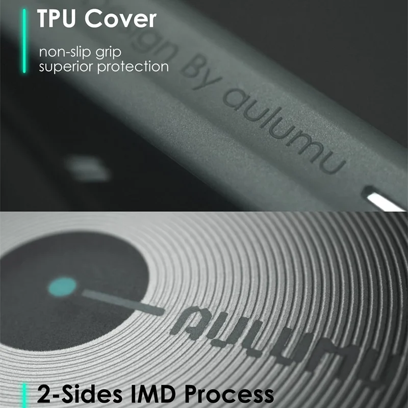 AULUMU A17 pour iPhone 16 Pro Étui Magnétique avec Design Phosphorescent Coque de Téléphone TPU IMD - Gris