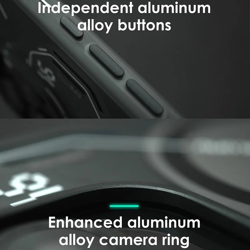 AULUMU A17 pour iPhone 16 Pro Étui Magnétique avec Design Phosphorescent Coque de Téléphone TPU IMD - Gris