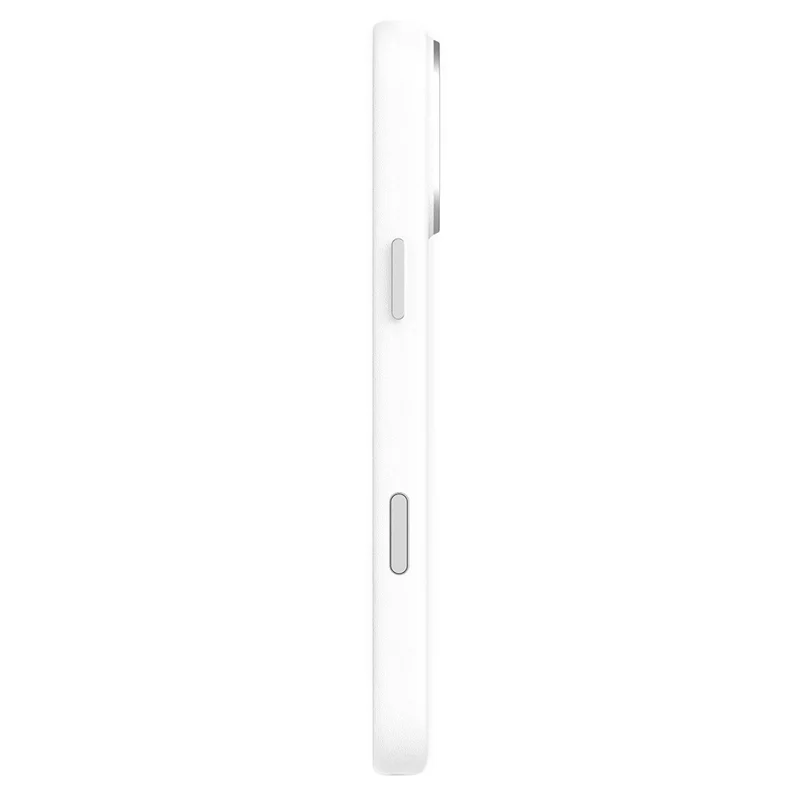 AULUMU A17 pour iPhone 16 Pro Coque Magnétique en Cuir Végétal Biodégradable + PC - Blanche