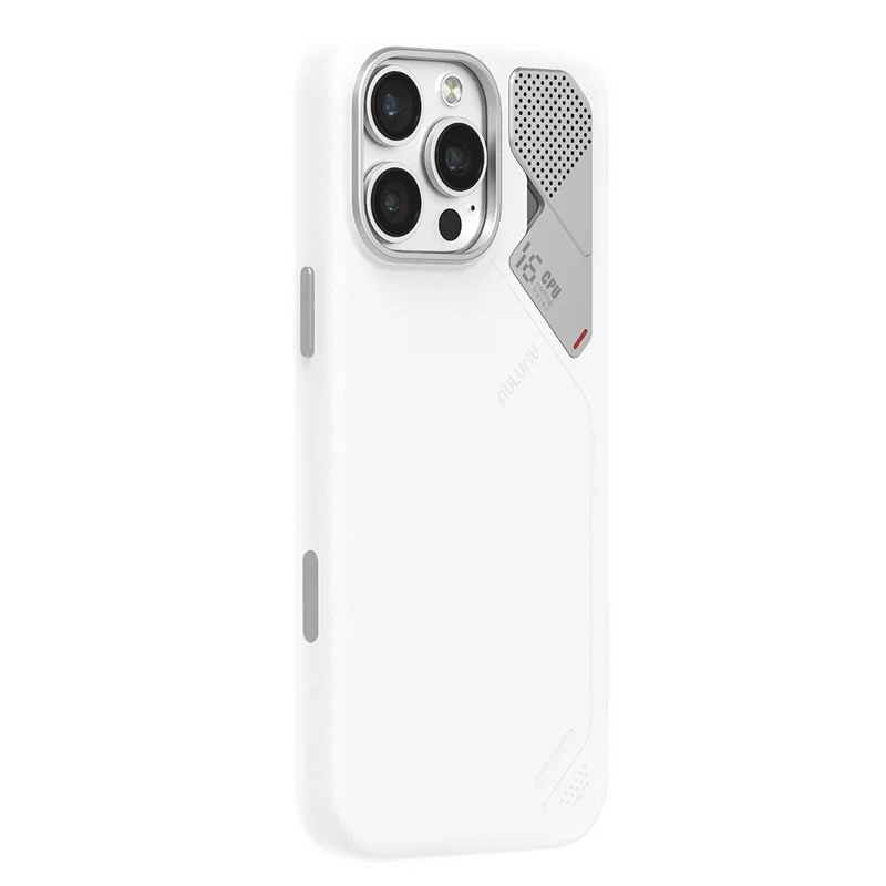 AULUMU A17 pour iPhone 16 Pro Coque Magnétique en Cuir Végétal Biodégradable + PC - Blanche
