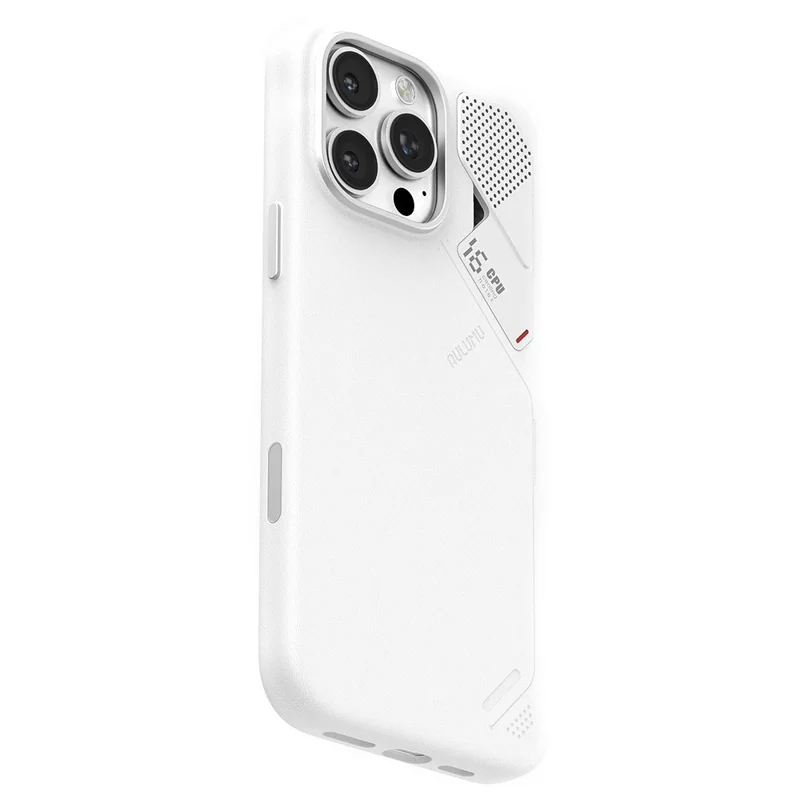 AULUMU A17 pour iPhone 16 Pro Coque Magnétique en Cuir Végétal Biodégradable + PC - Blanche