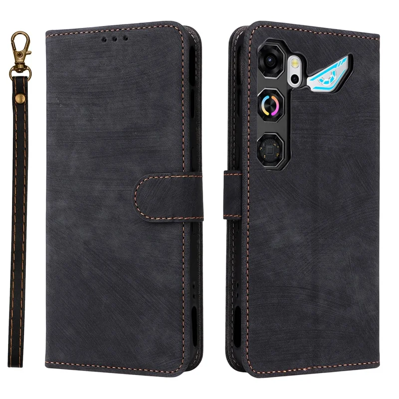 Capa Carteira para ZTE nubia Neo 5 GT 5G com Proteção RFID, Capa em Couro PU com Suporte e Alça - Preto