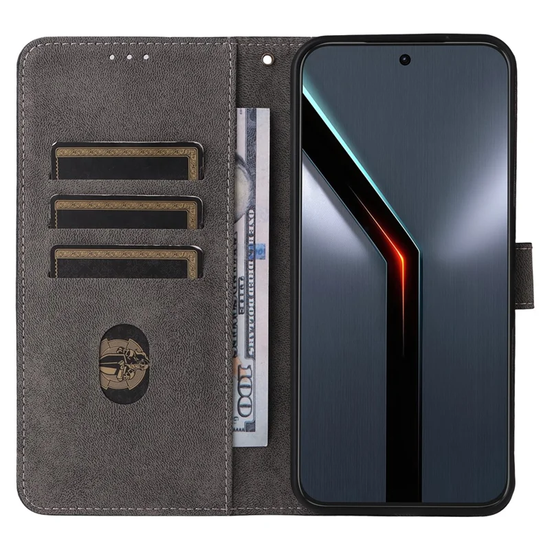 Capa Carteira para ZTE nubia Neo 5 GT 5G com Proteção RFID, Capa em Couro PU com Suporte e Alça - Preto