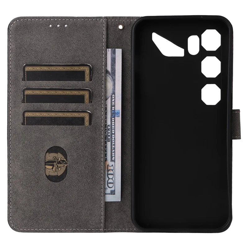 Capa Carteira para ZTE nubia Neo 5 GT 5G com Proteção RFID, Capa em Couro PU com Suporte e Alça - Preto
