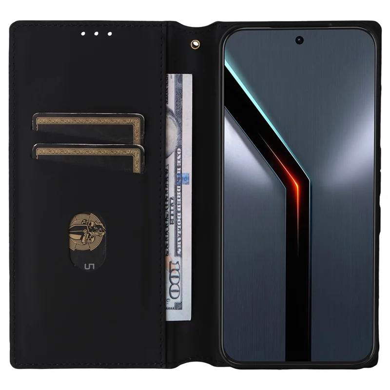 Cover per ZTE nubia Neo 5 GT 5G con Portafoglio, TPU e Pelle PU con Stampa Rombo, Color Argento