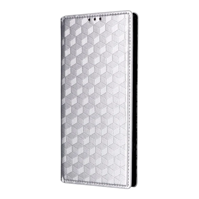Cover per ZTE nubia Neo 5 GT 5G con Portafoglio, TPU e Pelle PU con Stampa Rombo, Color Argento