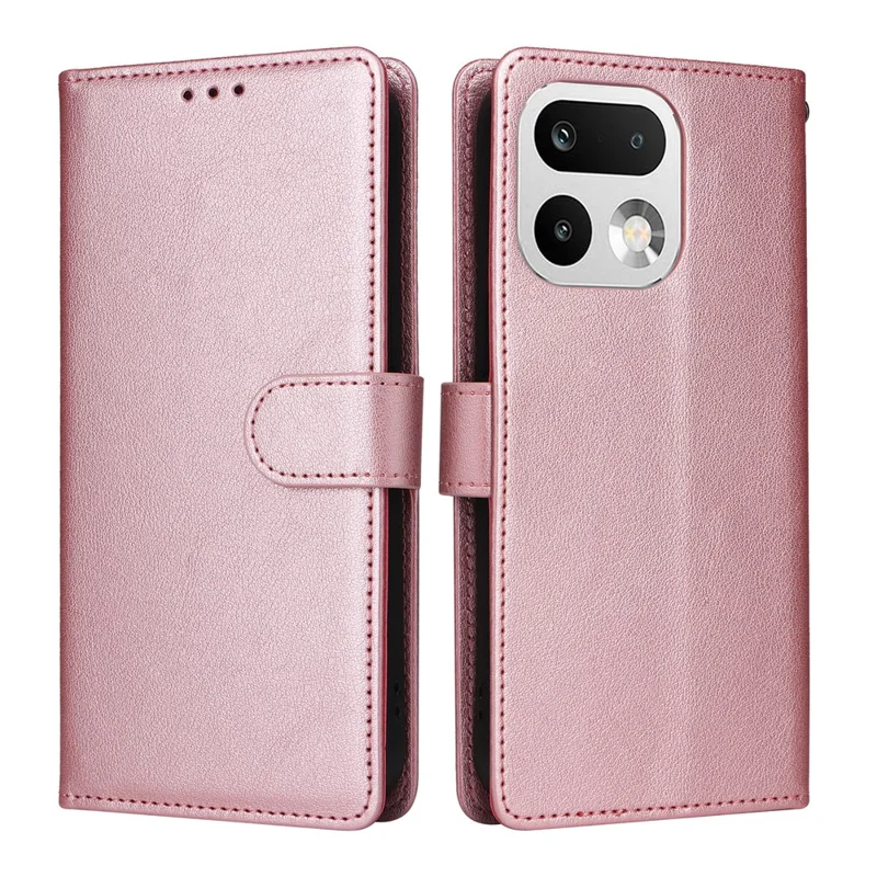 Capa para Realme 16 Pro 5G em PU Leather com Carteira e Suporte, Capa para Telemóvel com Pulseira - Dourado Rosa