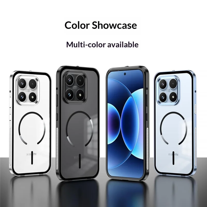 For Xiaomi 17 Max Magnetic Case Aluminium Alloy PC Matte Phone Cover Pop-Up Snap Lock - Black