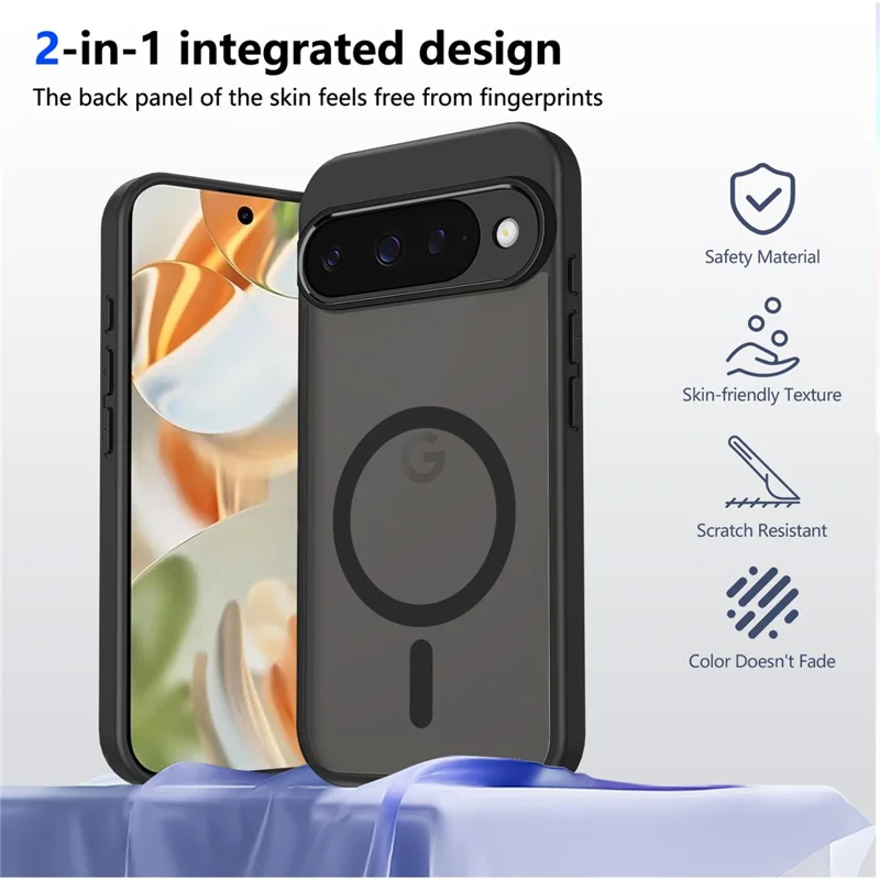 For Google Pixel 10 Magnetic Case Skin Touch Matte PC + TPU Anti-Drop Phone Cover - Translucent