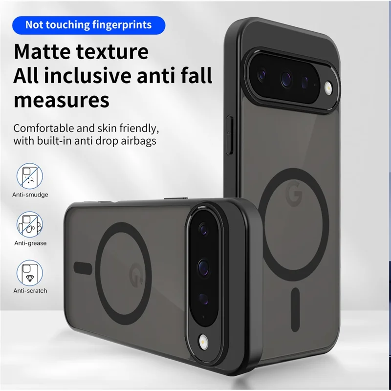 For Google Pixel 10 Magnetic Case Skin Touch Matte PC + TPU Anti-Drop Phone Cover - Translucent