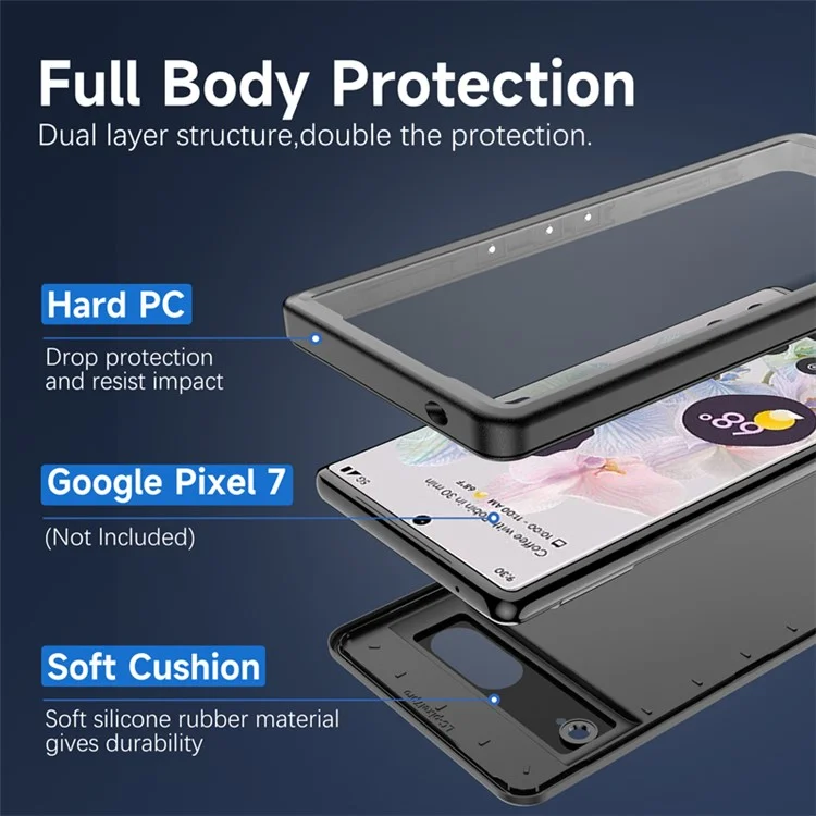 REDPEPPER For Google Pixel 7 5G IP68 Waterproof Phone Case Shockproof Protective Phone Back Cover