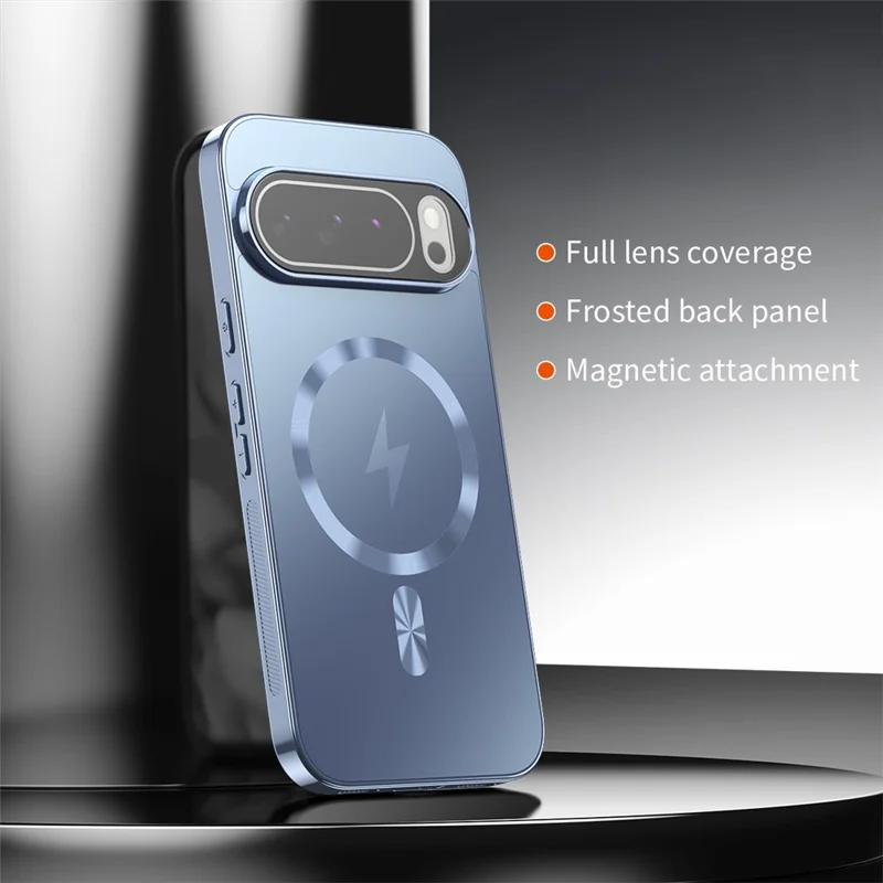 Magnetische hoes voor Google Pixel 10 Pro XL met volledige lensafdekking, geëlogeerde TPU beschermhoes tegen stoten - Babyblauw