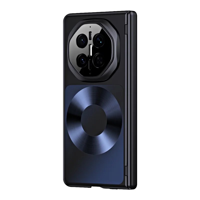 Magnetische Hülle für Huawei Mate X7 in Platin-Schallplatten-Design, PU-Leder + PC-Vergoldung, Handyhülle - Schwarz