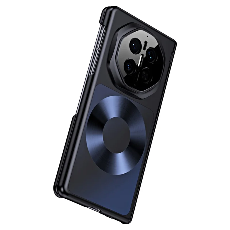 Magnetische Hülle für Huawei Mate X7 in Platin-Schallplatten-Design, PU-Leder + PC-Vergoldung, Handyhülle - Schwarz