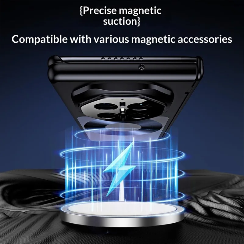 Magnetische Hülle für Huawei Mate X7 in Platin-Schallplatten-Design, PU-Leder + PC-Vergoldung, Handyhülle - Schwarz