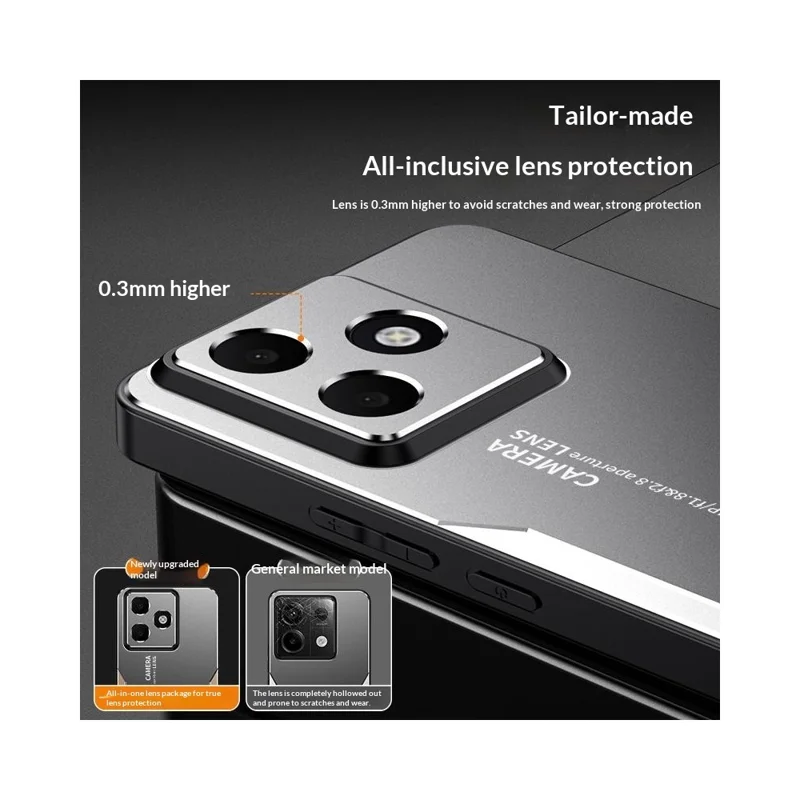 For Oppo A6c 4G Phone Case Aluminium Alloy TPU PC Back Cover - Gold