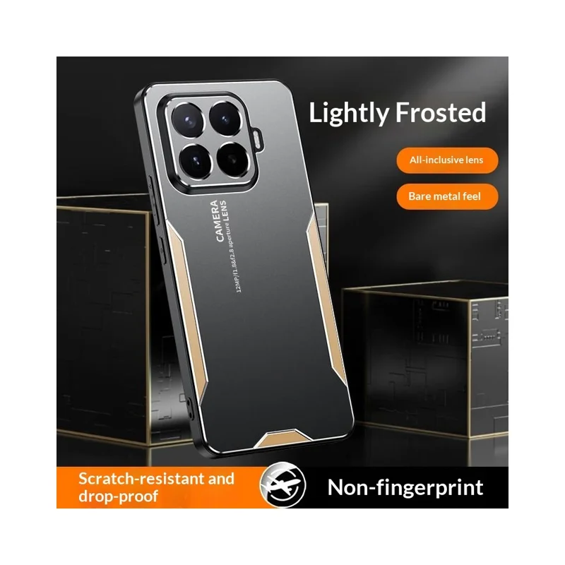 For Xiaomi 17T Phone Case Aluminium Alloy TPU PC Back Cover - Gold