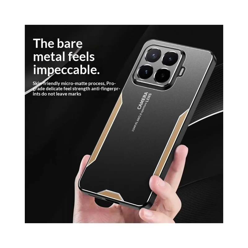 For Xiaomi 17T Phone Case Aluminium Alloy TPU PC Back Cover - Gold