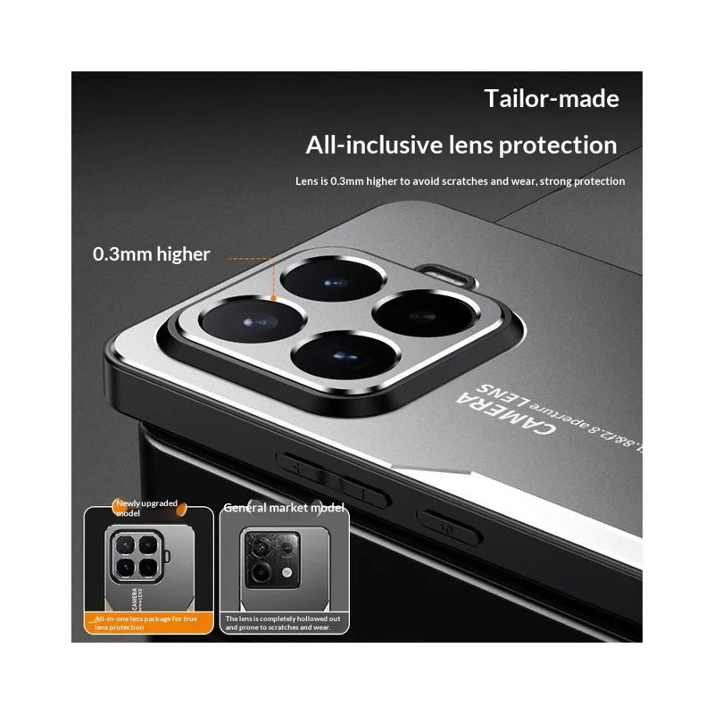 For Xiaomi 17T Phone Case Aluminium Alloy TPU PC Back Cover - Gold