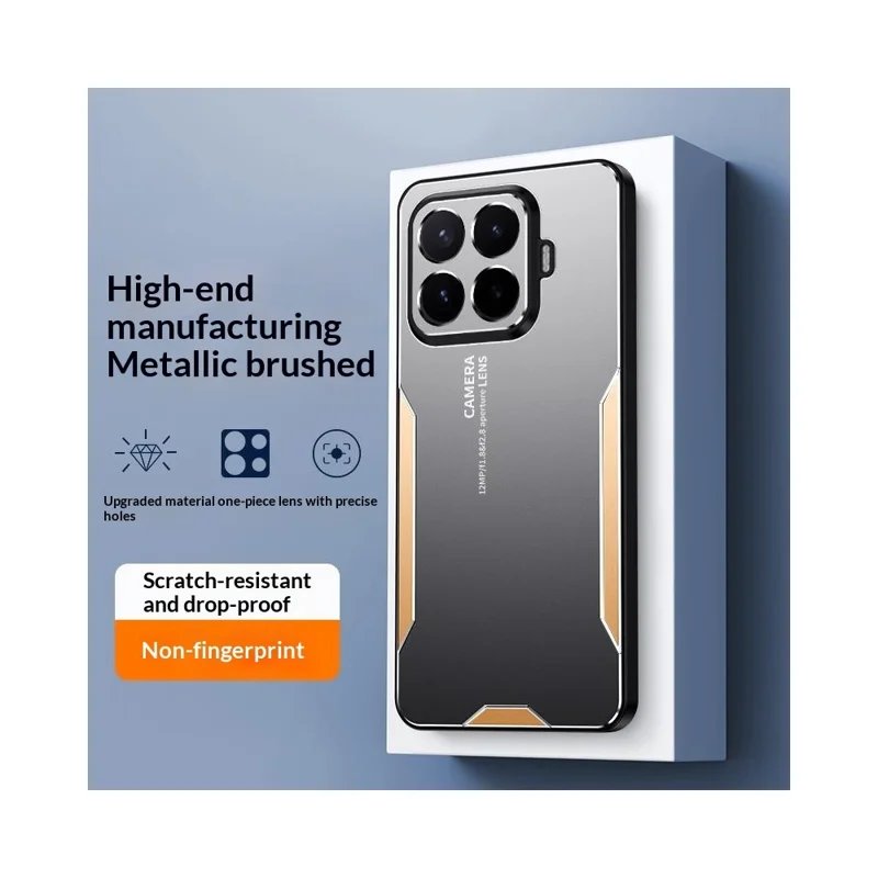 For Xiaomi 17T Phone Case Aluminium Alloy TPU PC Back Cover - Gold