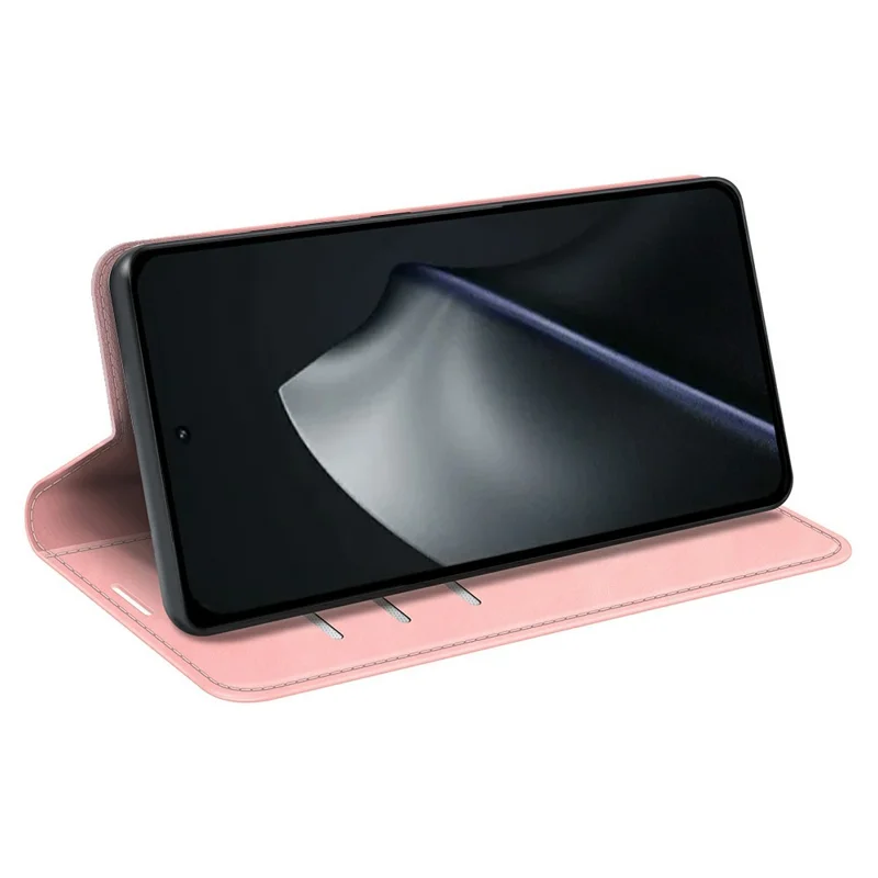 For Xiaomi 17T Case Skin Touch Leather Wallet Phone Cover - Pink