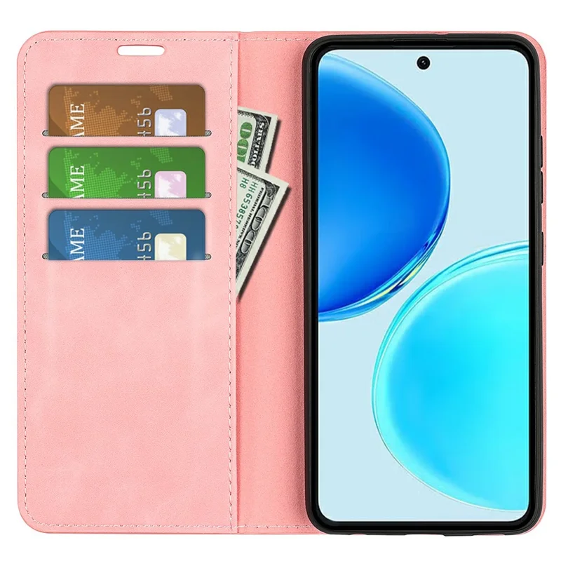 Cover per Honor X8d 4G in Pelle Tattile con Portafoglio - Rosa
