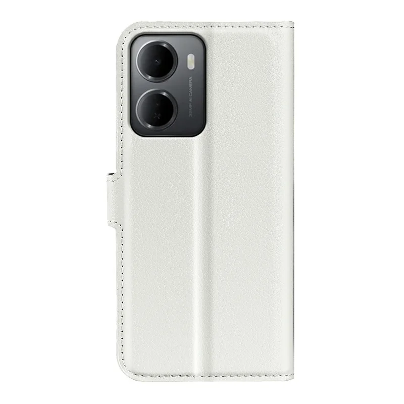 Cover per Xiaomi Redmi 15a 5G con Portafoglio, Supporto, Texture Pelle Litchi, Protettiva Antiurto - Bianco