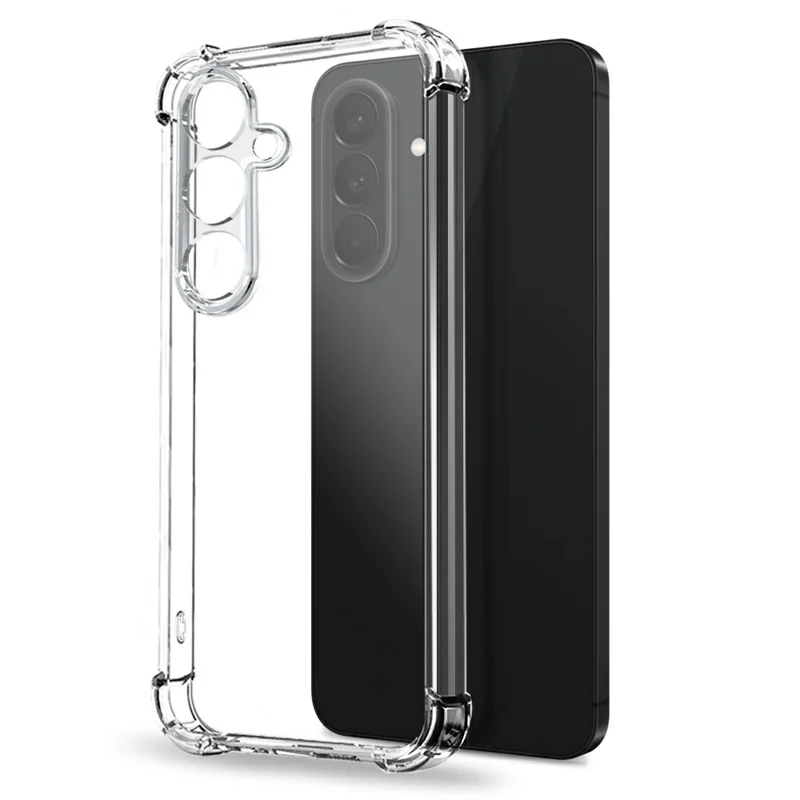 NORTHJO For Samsung Galaxy S26 FE Case Four Corner Shockproof TPU Clear Phone Cover with Tempered Glass Film - Transparent - 2