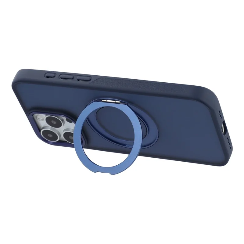 Telefoonhoesje voor iPhone 15 Pro Max met draaiende kickstand TPU + PC antislip matte rugcover - Blauw