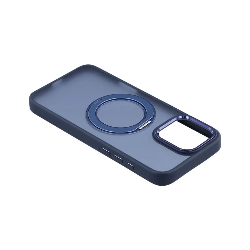 Telefoonhoesje voor iPhone 15 Pro Max met draaiende kickstand TPU + PC antislip matte rugcover - Blauw
