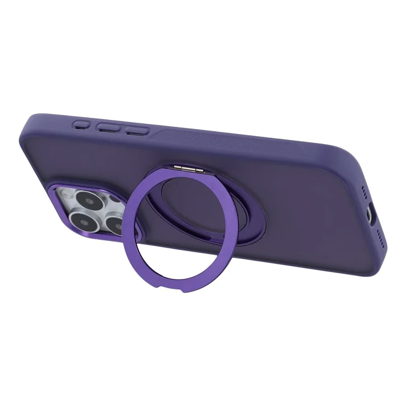 Telefoonhoesje voor iPhone 14 Pro Max met draaibare standaard TPU + PC antislip matte achterkant - Paars