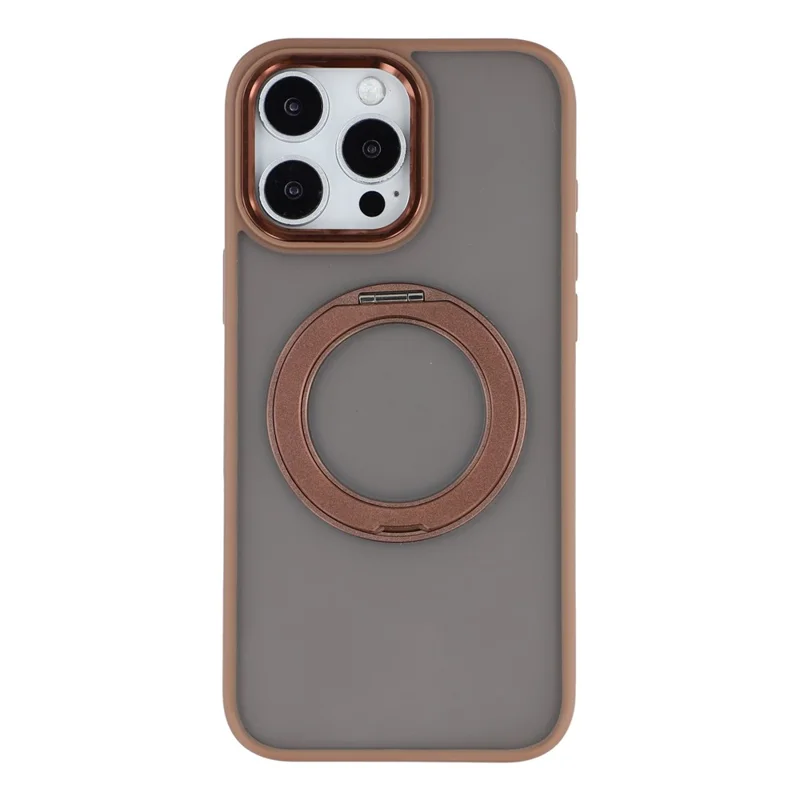 For iPhone 14 Pro Case Rotating Kickstand TPU + PC Anti-slip Matte Phone Back Cover - Gold