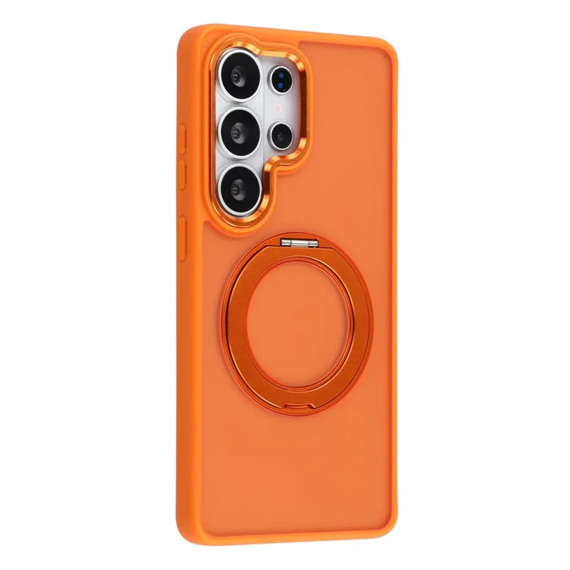 For Samsung Galaxy S24 Ultra Case Rotating Kickstand TPU + PC Anti-slip Matte Phone Back Cover - Orange