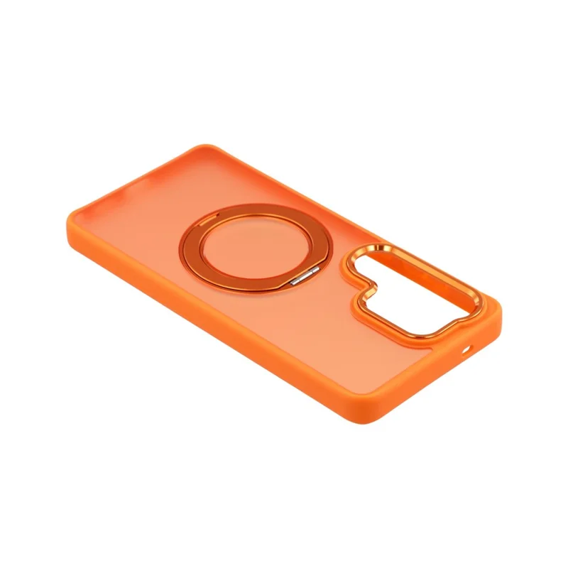 For Samsung Galaxy S24 Ultra Case Rotating Kickstand TPU + PC Anti-slip Matte Phone Back Cover - Orange