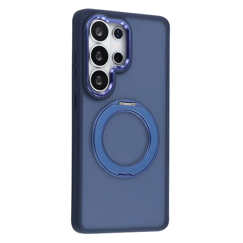 For Samsung Galaxy S24 Ultra Case Rotating Kickstand TPU + PC Anti-slip Matte Phone Back Cover - Blue