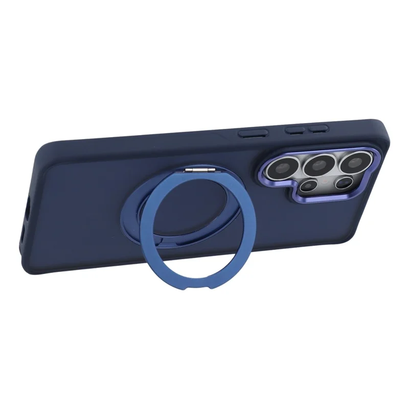 For Samsung Galaxy S24 Ultra Case Rotating Kickstand TPU + PC Anti-slip Matte Phone Back Cover - Blue