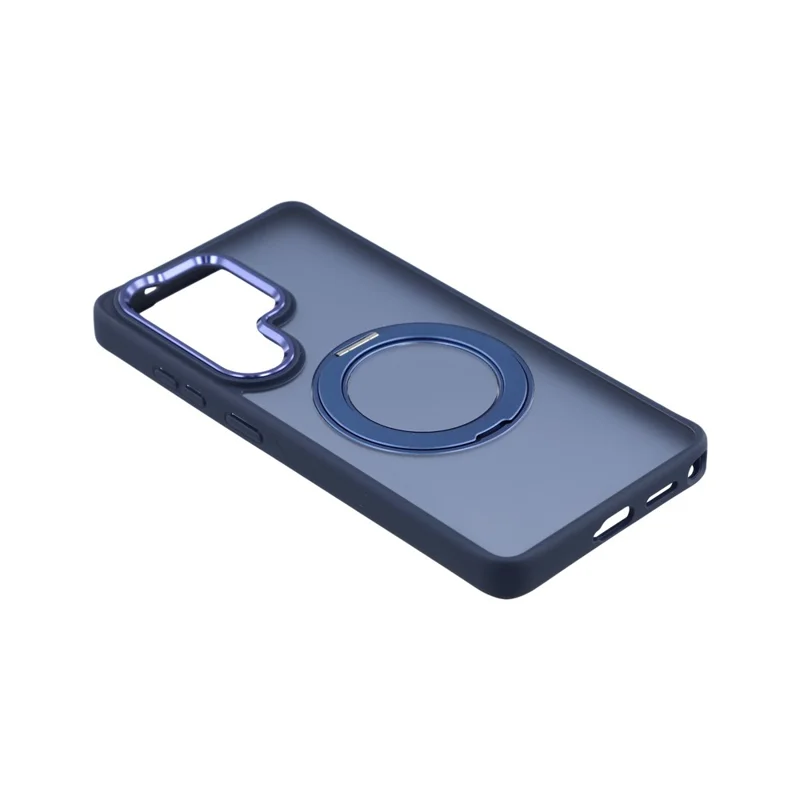 For Samsung Galaxy S24 Ultra Case Rotating Kickstand TPU + PC Anti-slip Matte Phone Back Cover - Blue