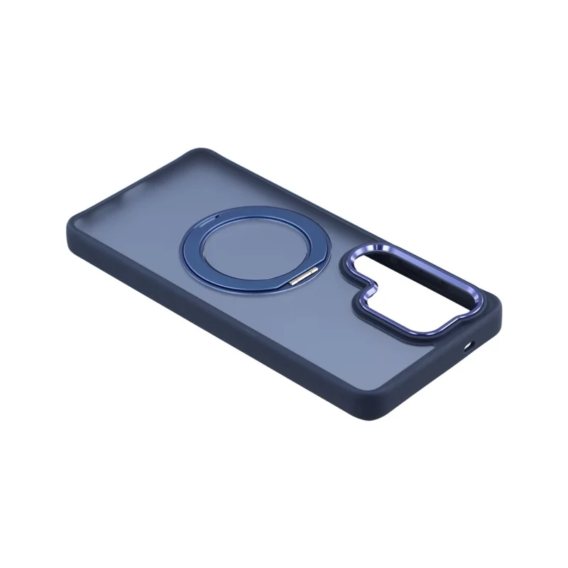 For Samsung Galaxy S24 Ultra Case Rotating Kickstand TPU + PC Anti-slip Matte Phone Back Cover - Blue