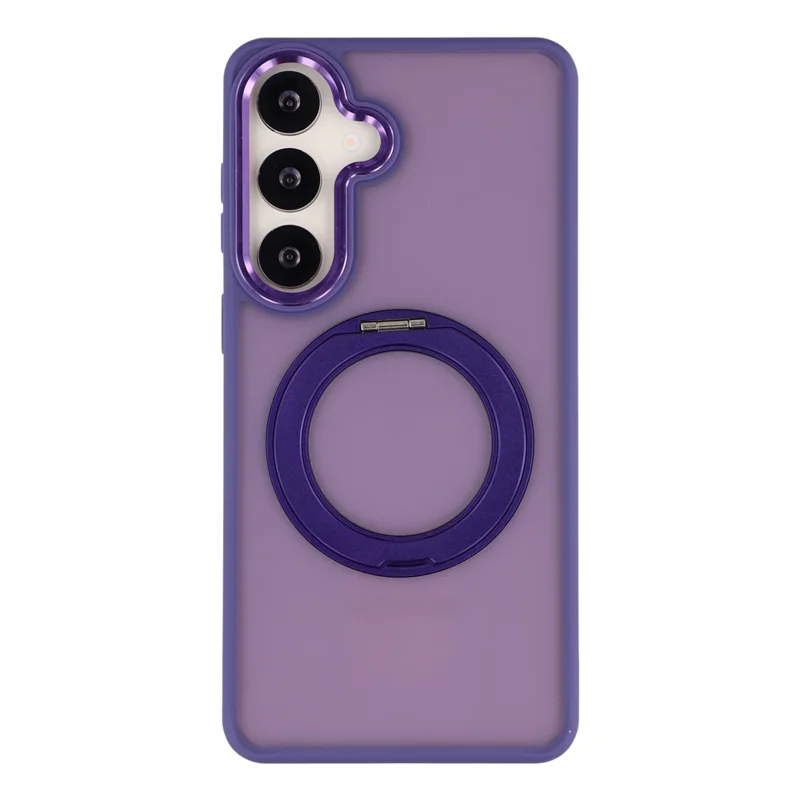 Coque pour Samsung Galaxy S26+ avec Support Pivotant, Coque Arrière Antidérapante Mat en TPU + PC - Violet